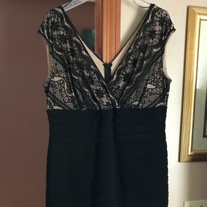 Cocktail Dress Black Lace Size 14W